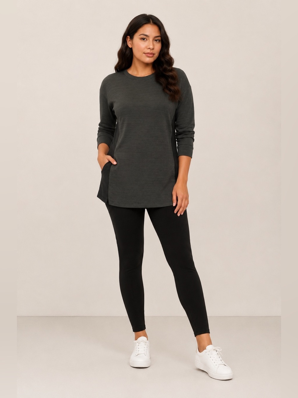 A.N.A Charcoal Tunic Top XS 🖤 Casual Flowy Longline Everyday
